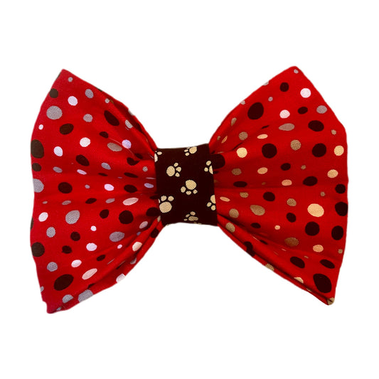 Polka Paws Pine Bow Tie (Size Large) - BED & BISCUIT INN